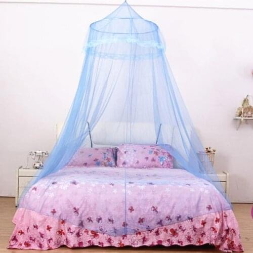 Dome Bed Canopy Polyester Mosquito Net Princess Tent Bedcover Curtain Foldable Elegant Fairy Lace Dossels Kids Room