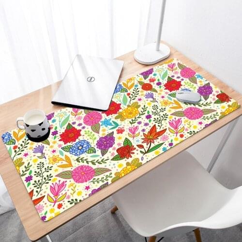 2021 Hot Sales Large Game Mouse Pad Flowers Pattern Rubber Mouse Durable Desktop Mousepad Super Grande Large Game