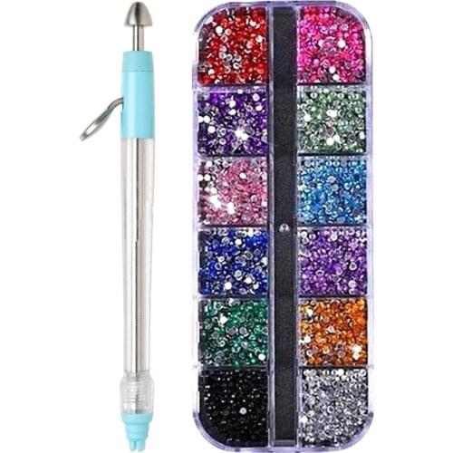 Multifunctional Nail Diamond Painting Tool Set Double-Head Nail Point Drill Pen Kit Point Drill Pen Rhinestone Nail Decoration