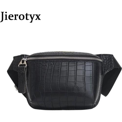 JIEROTYX Fashion Women Waist Belt Bag Wholesale 2020 New Travel Pouch Leather Hip-Hop Ladies Wallet Fanny Pack Waist Bags