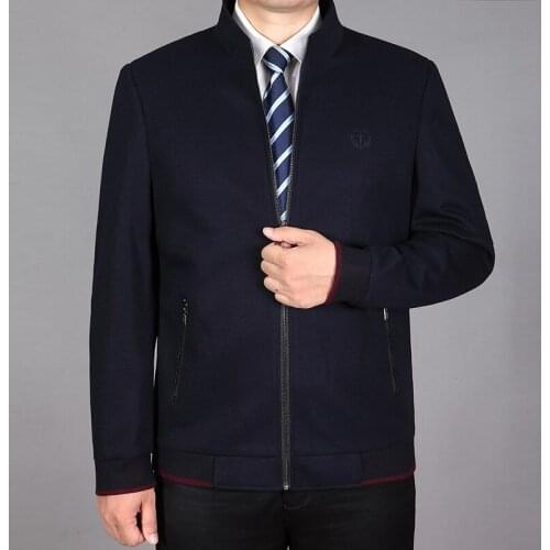 Men' s Jackets Autumn And Winter Men Solid Color Slim Fit Jacket Male Stand Collar Zipper Smart Casual Coats