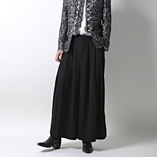 Mens casual pants wide leg pants skirt pants ultra loose wrinkle and hypertrophy trend young men and young people fashion new u