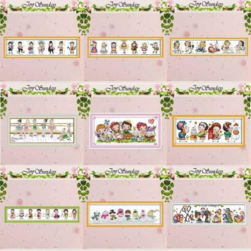 Baby World festival boy girls patterns counted 11CT 14CT Cross Stitch Sets DIY Cross-stitch Kit Embroidery Needlework Home Decor