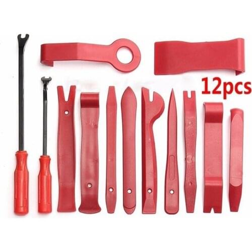 12Pcs Trim Removal Tool Set Car Trim Puller Kit Plastic Pry Tools for Door Panel Audio Terminal Fastener Remover Auto Accessory