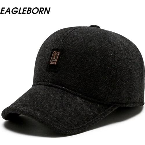 New High Quality Baseball Cap Winter Thick Hat Men Winter Hat Warm Baseball Cap Casual Plus Velvet Dad Hat Warm Cotton Men Cap