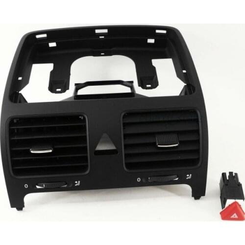 NEW 1K0 819 728 F Plastic Front Dash Central Air Outlet Vent & Red Hazard Warning Flash Switch For VW Golf GTI Jetta Rabbit MK5