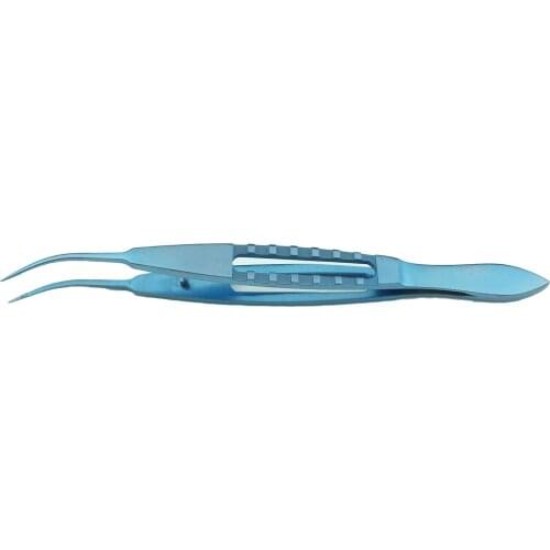 Ophthalmic Forceps Titanium 115mm Curved Tying Forcep with 5mm Platform Ophthalmic Tweezers Tools Ophthalmic Eye Instrument