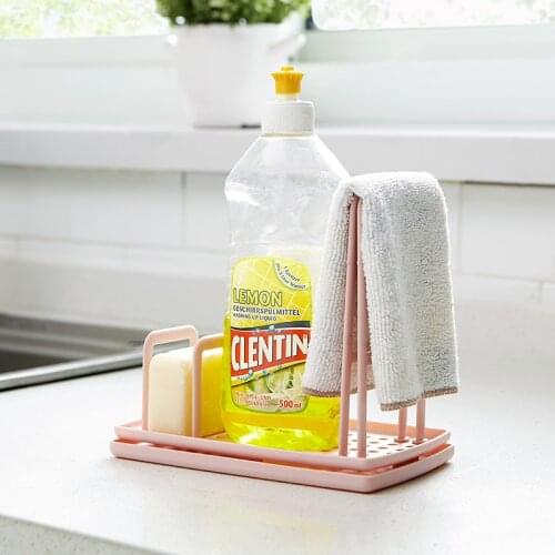 Punch-free Countertop Storage Rack Kitchen Rag Hanger Sink Dishcloth Sponge Drain Rack Pool Rack