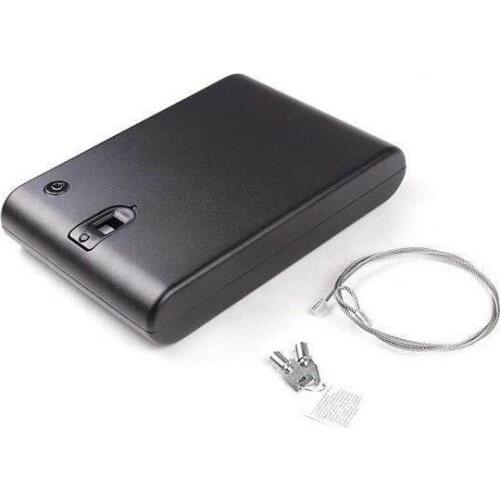 Portable Fingerprint CarSafe Pistol Safe Aluminum Alloy Case with Key Lock Safety Box for Valuables Jewelry Storage Case