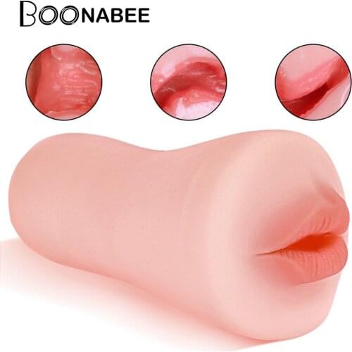Realistic Deep Throat Bottle Male Masturbator Silicone Artificial Mouth Anal Erotic Oral Sex Masturbator Cup Sex Toys for Men