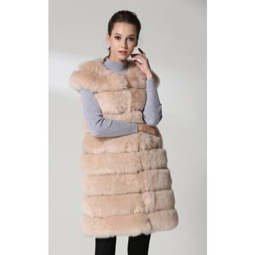 Savabien Luxury Winter Korean Faux Fur Vest Furry Fur Gilet Elegant Fluffy Soft Fox Fake Fur Coat Ladies Long Jacket Overcoat