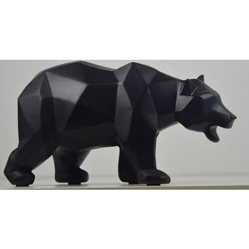 MODERN RESIN BLACK BEAR STATUES SCULPTURE DECORATION GEOMETRIC CRAFTS GIFT TV CABINET OFFICE STATUE FOR DECORATION GARDEN STATUE