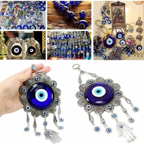 Wall Hanging Turkish Blue Evil Eye Flower Hamsa Hand Amulet Decor Protection 2019 new