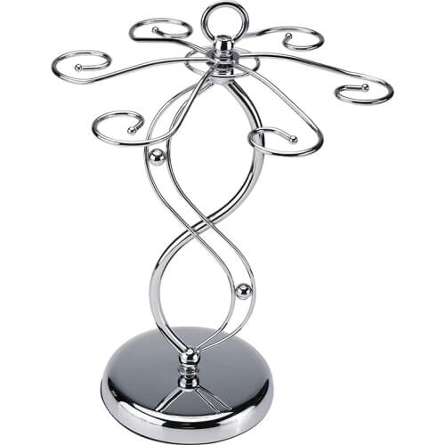 Countertop Wine Glass Holder Freestanding Tabletop Stemware Storage Rack Wine Glass Rack Countertop with 6 Hooks