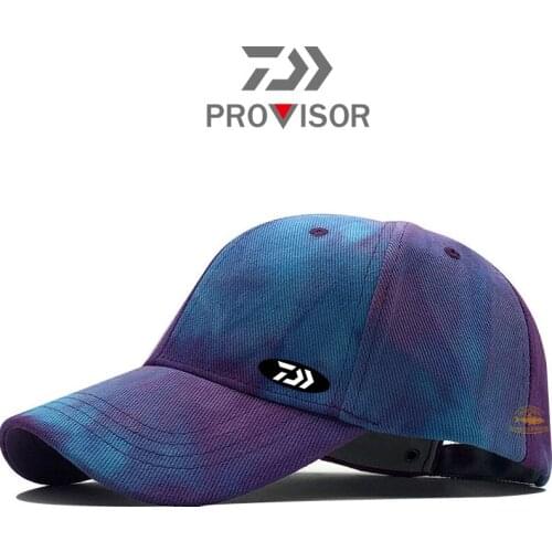 Daiwa Men and Women Fishing Breathable Sun Hat Summer Outdoor Sports Fashion I Tie-dye Baseball Cap Cycling Windshield Visor