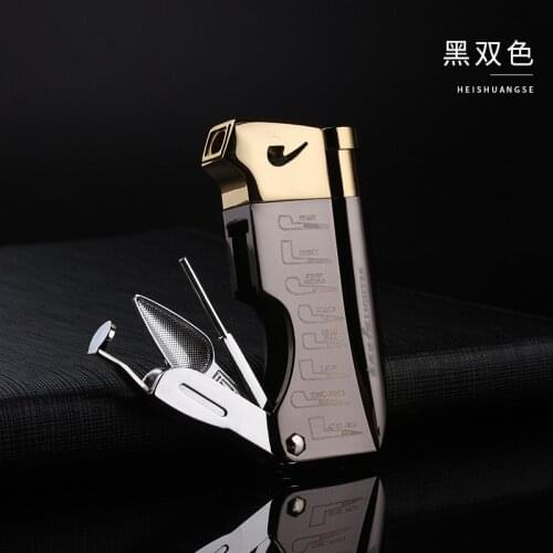 Pipe Lighter Multi-function Gas Lighter Butane Spray Lighter with Pipe Tool Free Fire Compact Cigarette Accessories Cigar Man