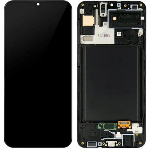 For Samsung Galaxy A30S SM-A307 Black Color OLED LCD Screen and Digitizer Assembly With Frame