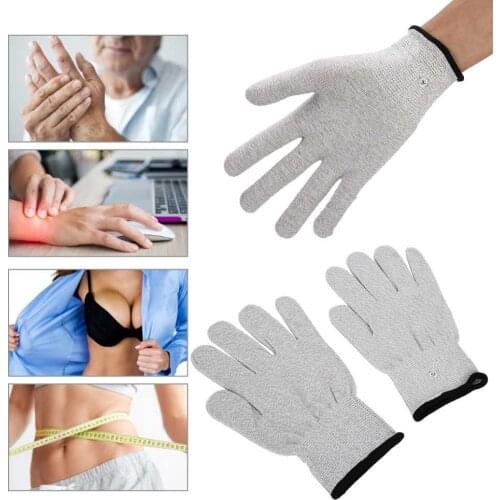 1 Pair Conductive Glove Electrode Massage Gloves for TENS Machine Physiotherapy Instrument Massager Relaxation Health Care Tool