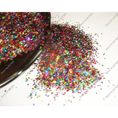 50gram-(1MM) 040inch Mixed Laser Colors Dazzling Diamond Glitter Paillette Spangles Shape for Nail Art Decoration&Glitter Crafts