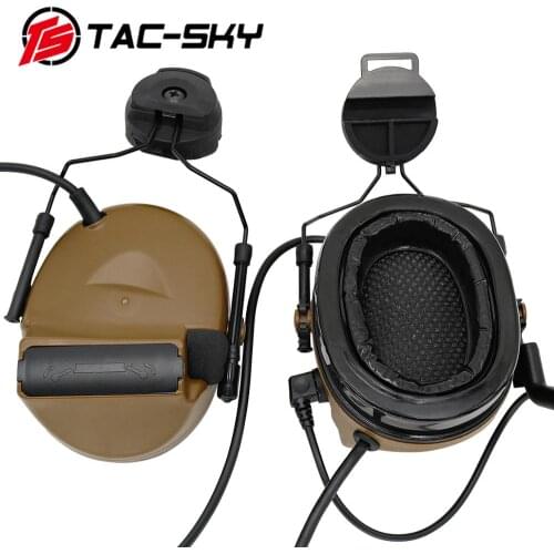 TAC-SKY COMTAC II helmet bracket silicone earmuffs hearing defense noise reduction pickup military shooting tactical headset CB