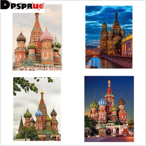 Dpsprue Diamond Embroidery DIY Diamond Painting Cross Stitch Kit "Castle scenery" 5D Needlework Diamond Home Decoration