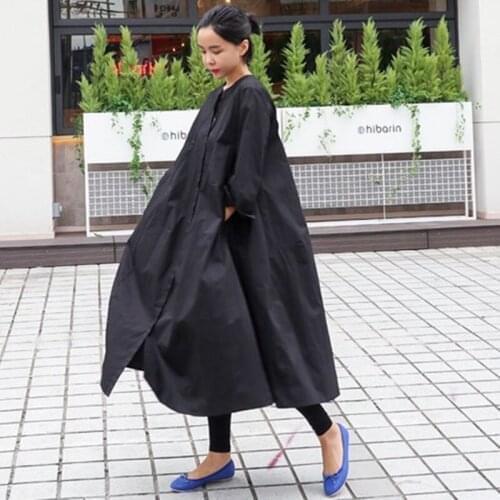 Irregular shirt loose size dress medium length sunscreen BF wind casual student Cape cardigan coat 0801-1