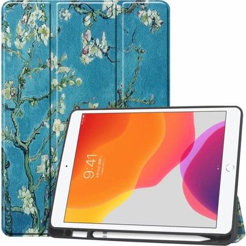 For iPad 2019 10.2 Case TPU+Leather Folding Protective Tablet Cover Coque For iPad 10.2 7th Generation Case With Pencil Holder