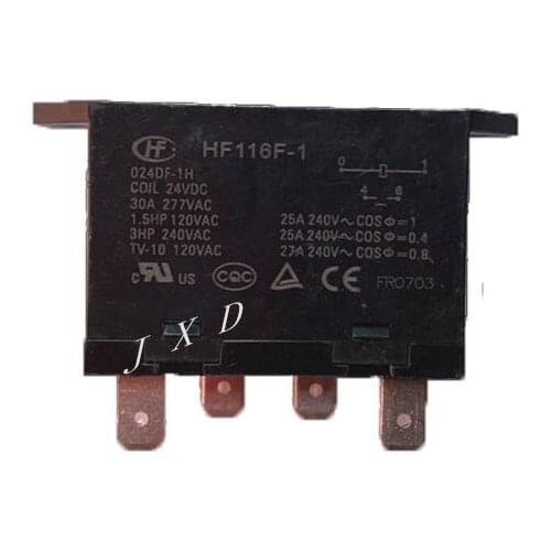 HOT NEW 24V relay HF116F-1-24DF-1H HF116F 1 24DF 1H HF116F124DF1H general JQX-11F-1 JQX 11F 1 JQX11F1 24VDC DC24V 24V 4PIN