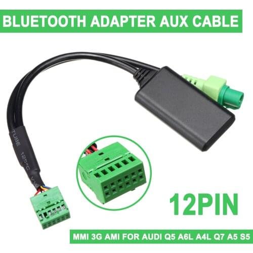 For Audi Q5 A6L A4L Q7 A5 S5 Car MMI 3G AMI Wireless bluetooth AUX Audio Adapter Audio Input Cable MMI Socket Interface