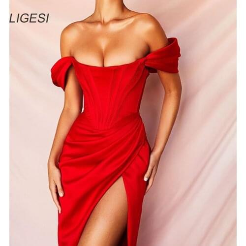 Летние платья с разрезом LIGESI China At AliExpress