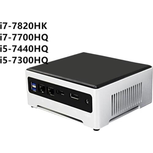 Hystou Mini PC Core i7 7820HK i5 7440HQ Dual M.2 NVME SSD Windows 10 Pro HDMI DP Client max 64GB RAM small desktop computer pc