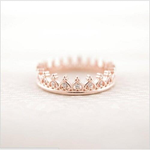 Fashion Unique Small Crown Ring Classic design With Rhinestones Ring Present Women