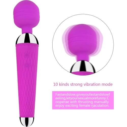 Powerful Clitoris Vibrators USB Recharge Magic Wand Massager 10 Speed Sexual Wellness Erotic Sex Toys for Women Adult Product