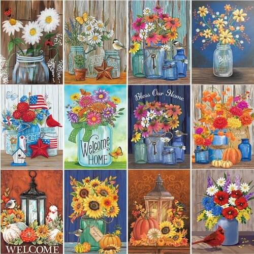 New 5D DIY Diamond Painting Flower Diamond Embroidery Landscape Cross Stitch Full Square Round Drill Home Decor Manual Art Gift