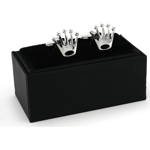 New plating silver gold rose gold gun black mens palm crown shape cufflinks