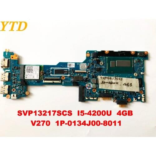 Original FOR SONY SVP32 Laptop motherboard SVP13217SCS I5-4200U 4GB V270 1P-0134J00-8011 tested good free shipping