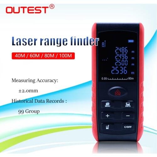 OUTEST laser distance meter 40m/60m/80m/100m rangefinder trena laser tape range finder build measure device ruler test tool