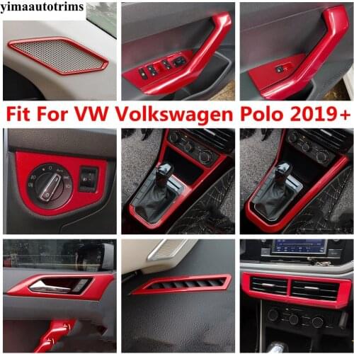 Pillar A Speaker Shift Gear Panel Window Lift Head Light Button Cover Trim ABS Accessories For VW Volkswagen Polo 2019 2020 2021