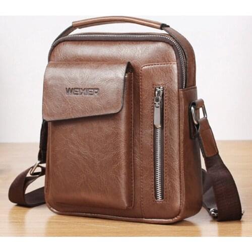 2021 Men Shoulder Bag Vintage Crossbody Bags High Quality Male Bag PU Leather Handbag Capacity Men Messenger Bags Tote Bag