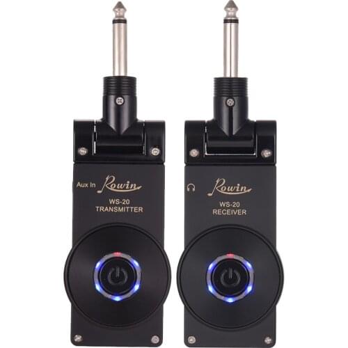 Rowin WS-20 2.4G Wireless Electric Guitar Transmitter Receiver Set 30 Meters Transmission Range with USB Charging Cable 4 colors