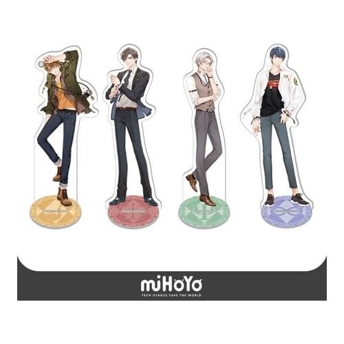 Cute Stand Figure Model Plate Toys Cosplay Desk Decor Cartoon Double-Sided Gift Anime Tears of Themis Vilhelm Marius Raven Libra