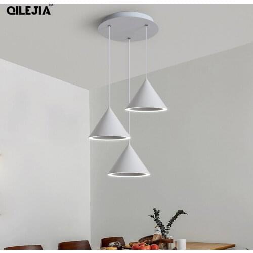 Modern LED Pendant Lights For Dining Table Parlor Indoor Lighting Fixture New Design Black White Gold Decoration Hanging Lamps