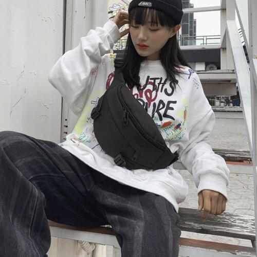 Fashion Black Chest Bag Unisex Waterproof Streetwear Hiking Men Waist Pack Oxford Crossbody Pouch Cycling Male Belt Bags