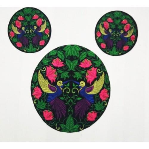 Ethnic Style Flower Floral Embroidery Cloth Stickers Large Fashion Clothes Decorative Applique Cheongsam Chinese Clothing Patch