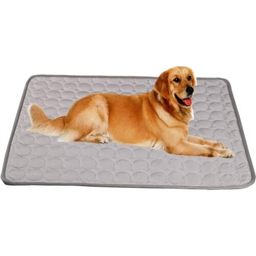 Dogs Cats Summer Comfortable Soft Cooling Mattress Pad Pet Bed For Kennel Pet Cooling Mat Breathable Ice Silk Cooling Pad