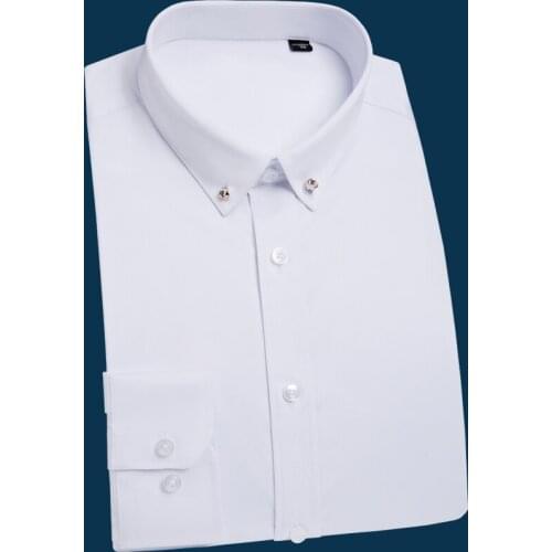 High Quality Mens Luxury Shirts Button Down Wedding Party Dress Long Sleeve Tuxedo Stretch Fabrics Shirt XS- 5XL 6XL #718