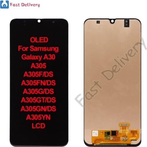 OLED For Samsung Galaxy A30 A305F LCD Display Touch Screen Digitizer Assembly For Samsung A305FN A305G A305GT A305GN A305YN lcd