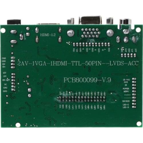 1Set LCD TTL LVDS Controller V+H Driver Board HDMI VGA 2AV 50PIN to 60PIN for A070VW04 V0 Module