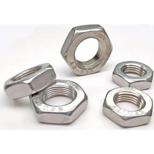 10pcs M8 M10 M12 M14 M16 M18 fine hex nuts tooth thin nut machine fasteners 304 stainless steel 1/1.25/1.5/2mm small pitch