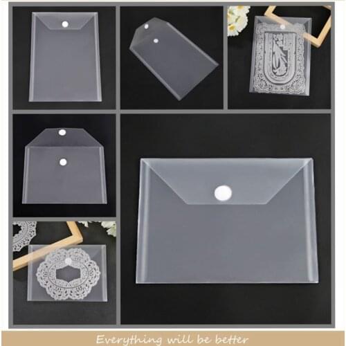 10 Pcs/Set 7*5/7*9.4inch Magic Sticker Transparent Stick-up Storage Bag Used To Store Cutting Dies Clear Stamps New Card Cover
